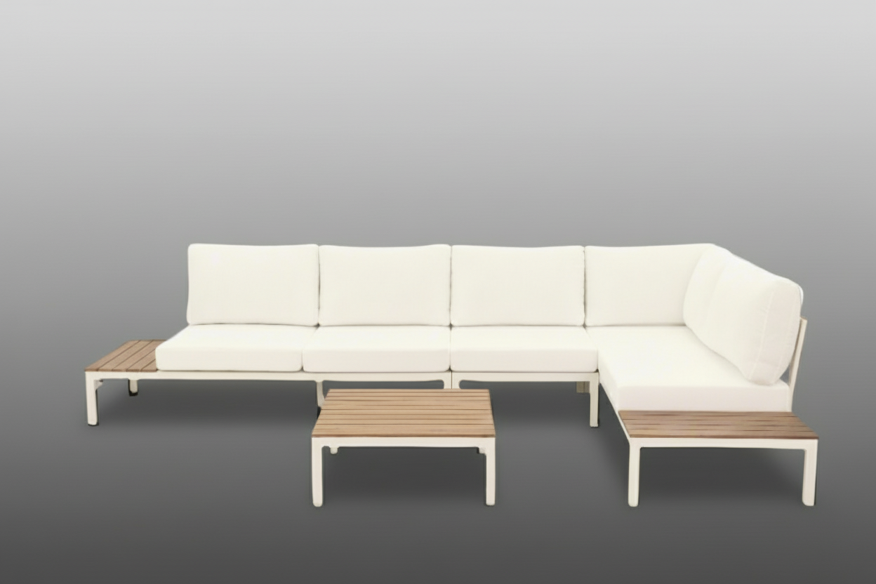 5-Piece Outdoor Sofa Set – Modern Aluminium Design + Thick Cush