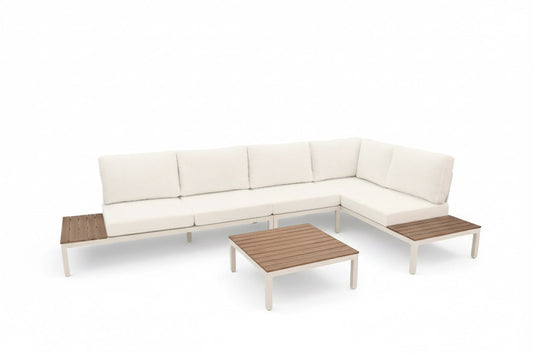 5-Piece Outdoor Sofa Set – Modern Aluminium Design + Thick Cush