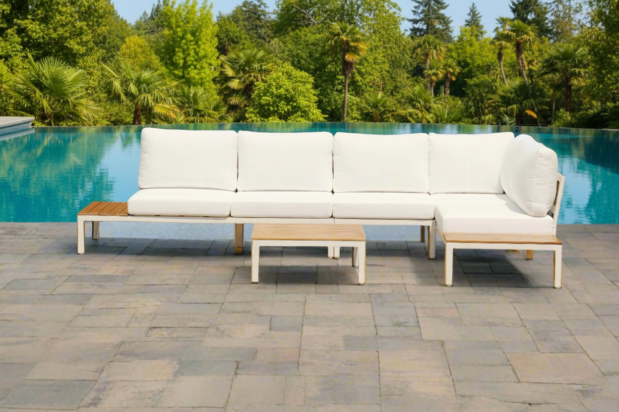 5-Piece Outdoor Sofa Set – Modern Aluminium Design + Thick Cush