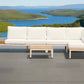 Modular Sofa Outdoor Furniture Set White Aluminium White Cusions Modular 4 Piece inc Coffe Table