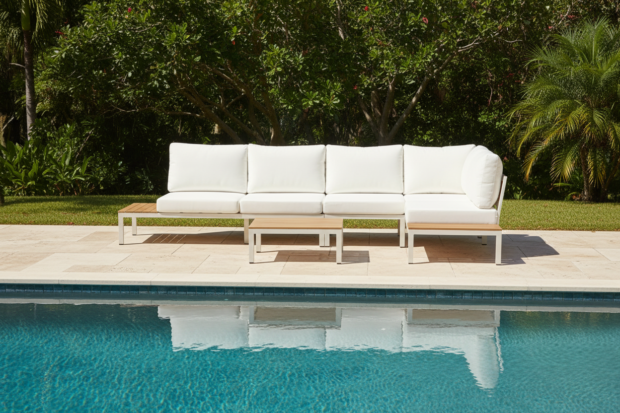 5-Piece Outdoor Sofa Set – Modern Aluminium Design + Thick Cush