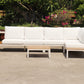 Modular Sofa Outdoor Furniture Set White Aluminium White Cusions Modular 4 Piece inc Coffe Table