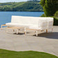 Modular Sofa Outdoor Furniture Set White Aluminium White Cusions Modular 4 Piece inc Coffe Table
