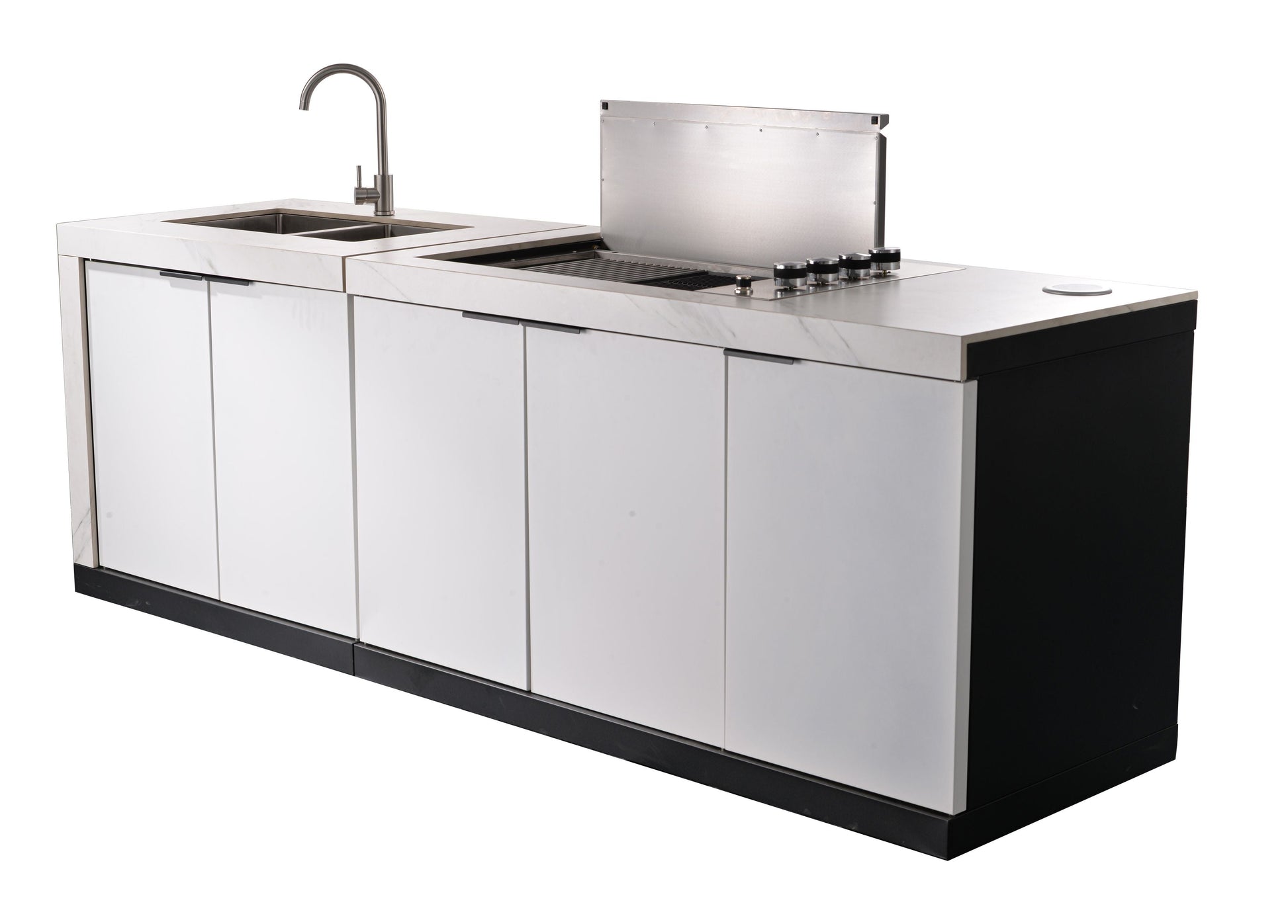 Rockpool 4B Drop In BBQ Kitchen Inc sintered stoneBenchtops, Aluminium Cabinets, Weather Resistant, Fridge & Sink