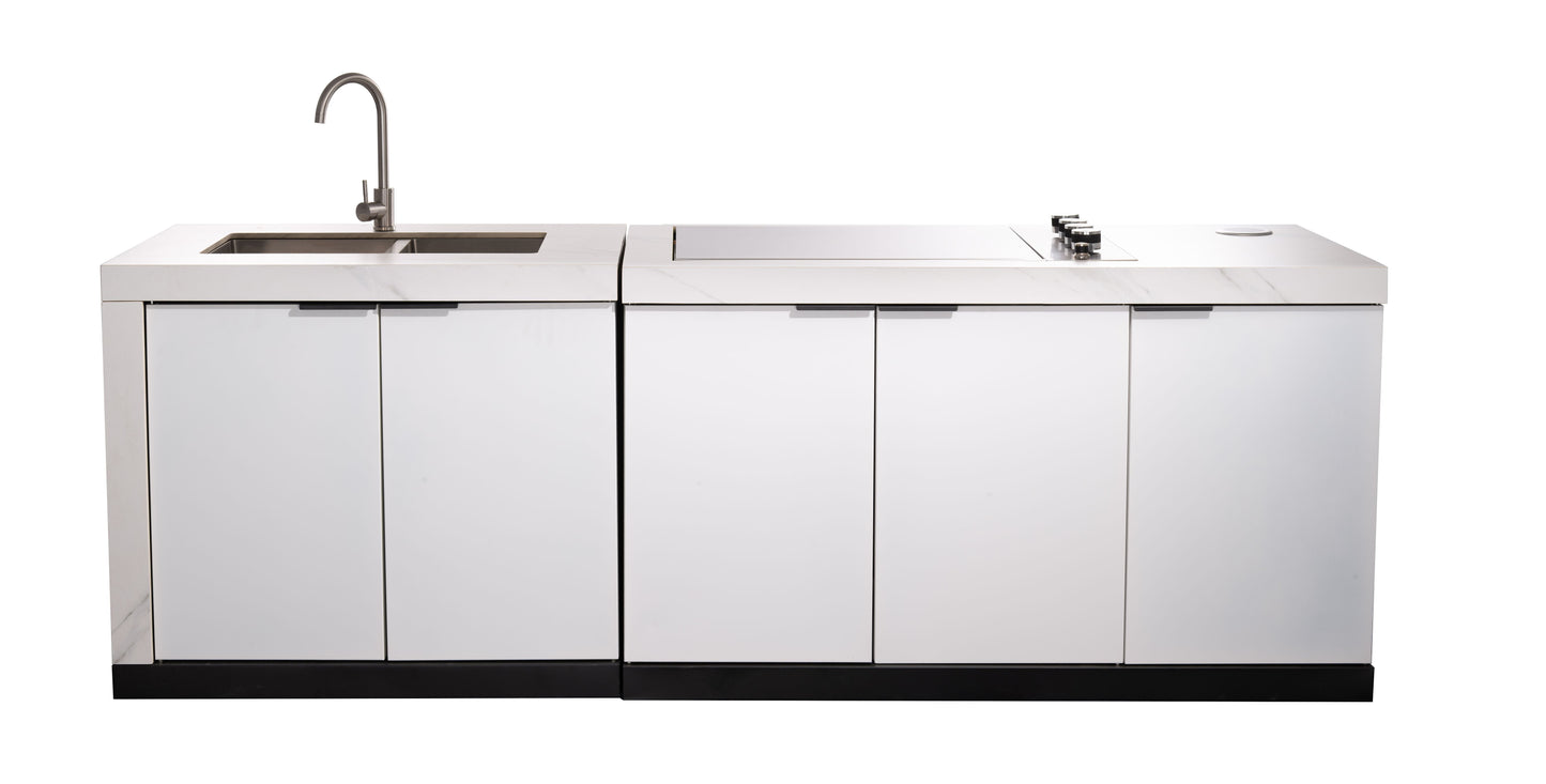 Rockpool 4B Drop In BBQ Kitchen Inc sintered stoneBenchtops, Aluminium Cabinets, Weather Resistant, Fridge & Sink
