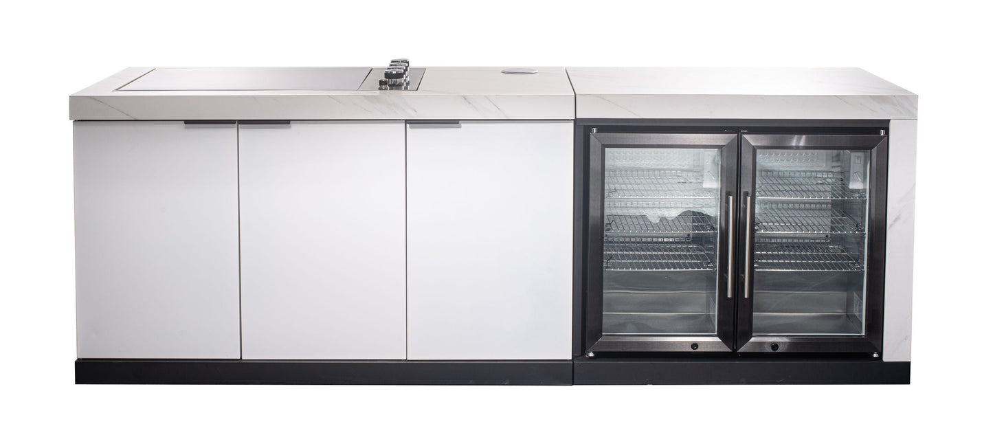 Rockpool 4B Drop In BBQ Kitchen Inc sintered stoneBenchtops, Aluminium Cabinets, Weather Resistant, Fridge & Sink