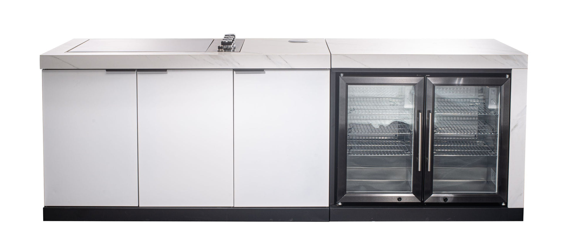 Rockpool 4B Drop In BBQ Kitchen Inc sintered stoneBenchtops, Aluminium Cabinets, Weather Resistant, Fridge & Sink