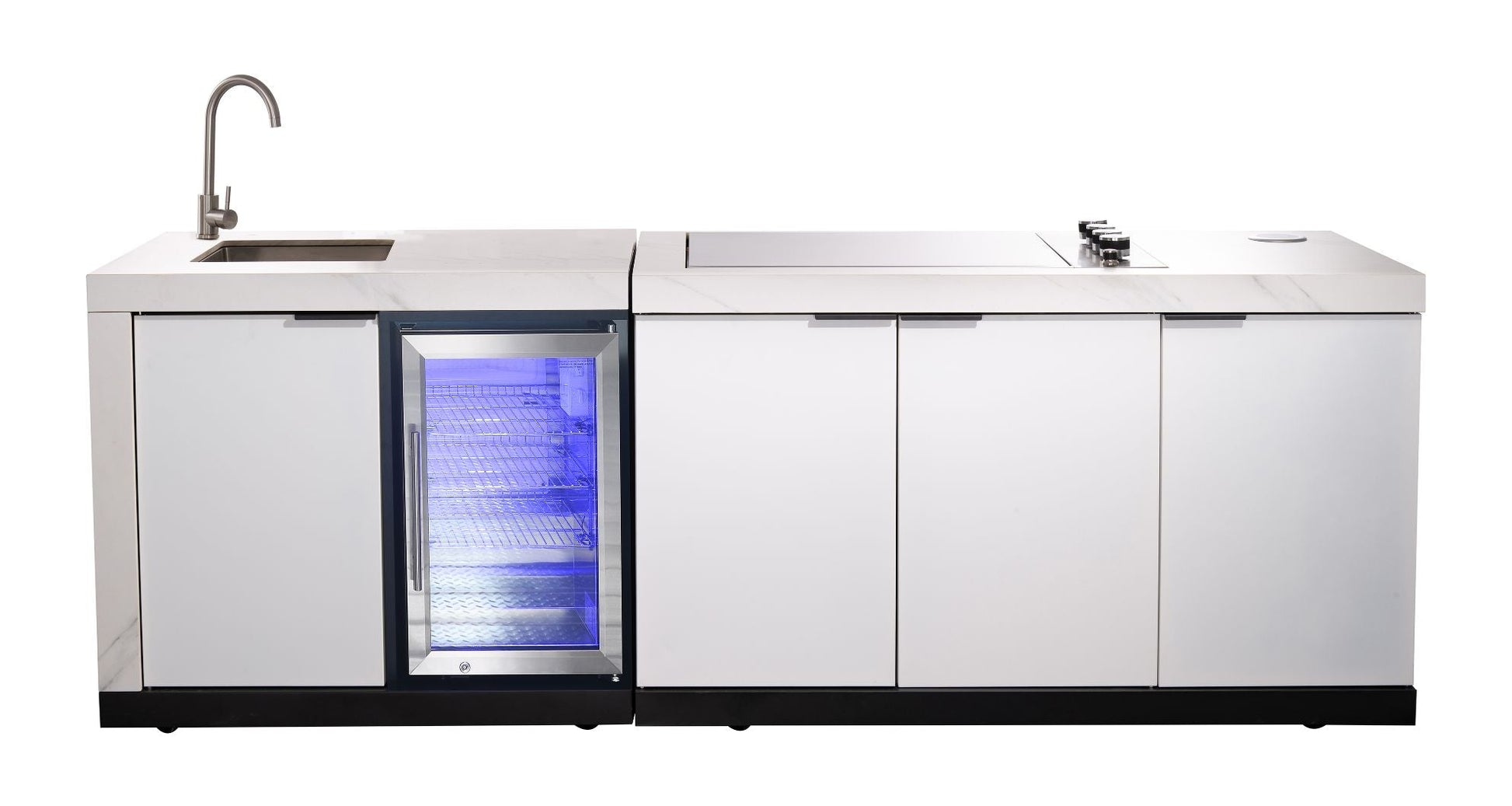 Rockpool 4B Drop In BBQ Kitchen Inc sintered stoneBenchtops, Aluminium Cabinets, Weather Resistant, Fridge & Sink