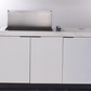 White Stone 4B Drop In BBQ Kitchen Package with Stone Benchtops, Hampton Waterfall Design