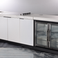 White Stone 4B Drop In BBQ Kitchen Package with Stone Benchtops, Hampton Waterfall Design