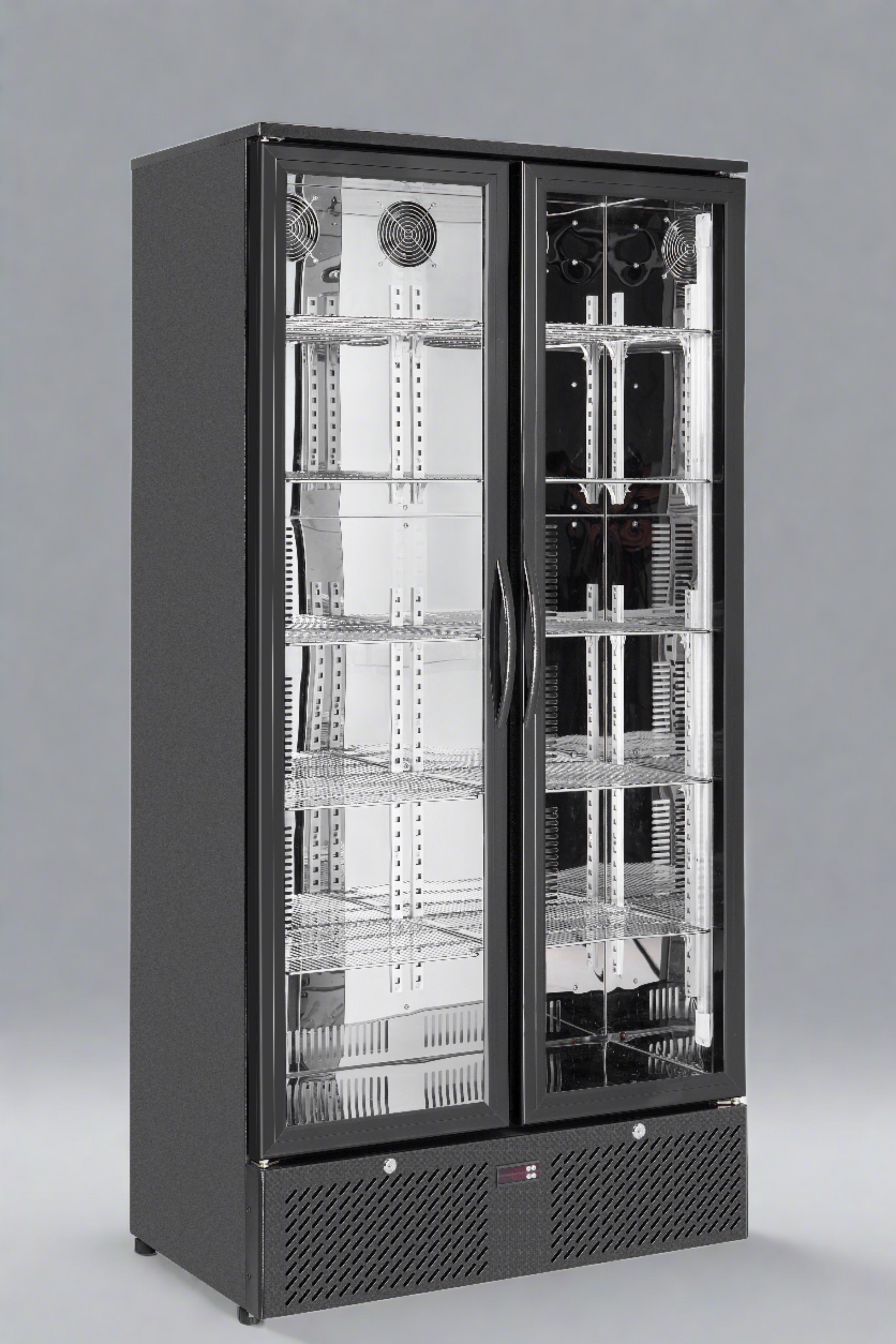 Free Metro Shipping Tropical Rated Triple Glazed Double Door Commercial 458ltr Upright Wine Bar Fridge Black