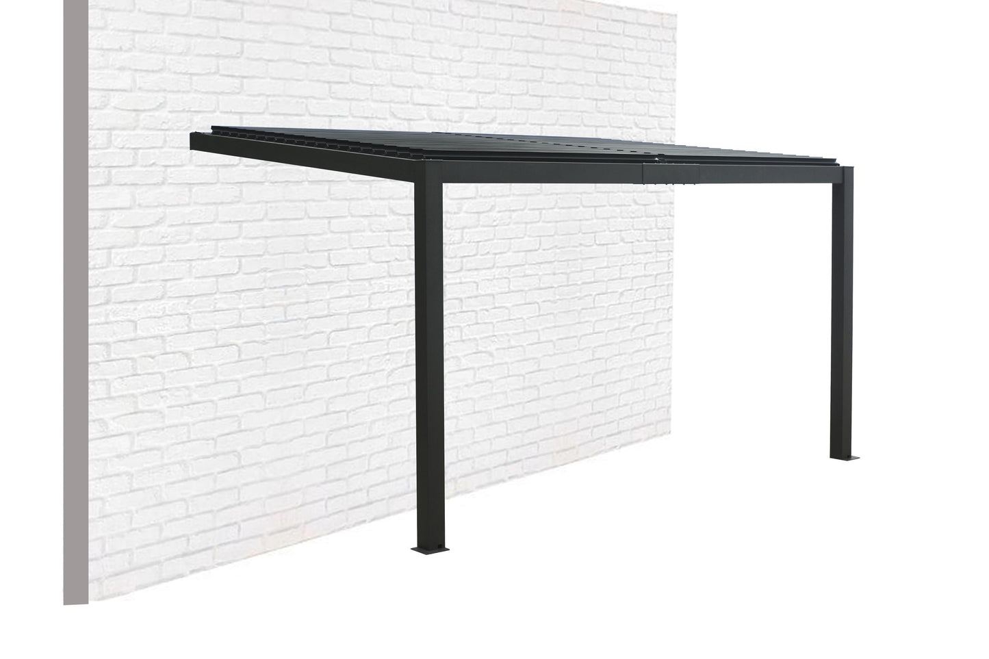 GazeboMate 3M x 3M Wall Mounted Aluminium Louvre Gazebo