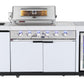 Rockpool White 4B + Wok: Designer Outdoor BBQ Kitchen Package Inc 2DR Fridge, 2DR Sink, 3 Draw Storage, Rear Infrared