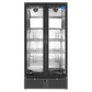 Tropical Rated Triple Glazed Double Door Commercial 458ltr Upright Wine Bar Fridge Black