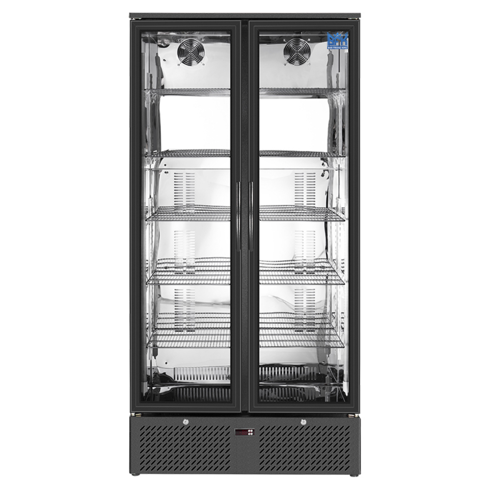 Free Metro Shipping Tropical Rated Triple Glazed Double Door Commercial 458ltr Upright Wine Bar Fridge Black
