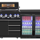 Kingsley 4 Burner Non Wok Black Stainless Steel BBQ Kitchen Package Inc 2x Storage Cupboards