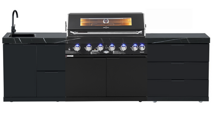 test rey 1 Rockpool Black 6B Outdoor BBQ Kitchen Package with Sink & Draw Combo Module