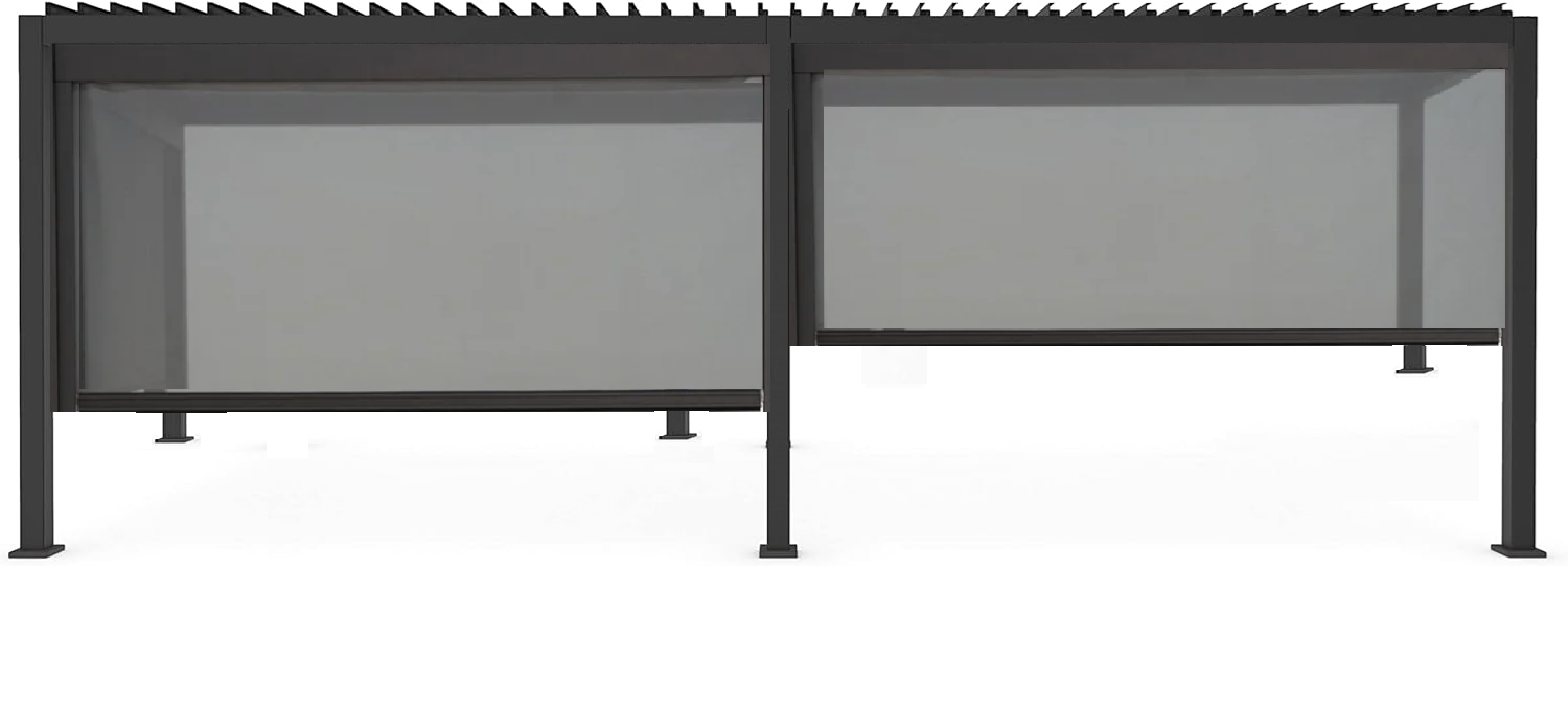 GazeboMate Combo Deal: Charcoal 3.6M x 7.2M Louvered Gazebo + Charcoal Privacy Screen