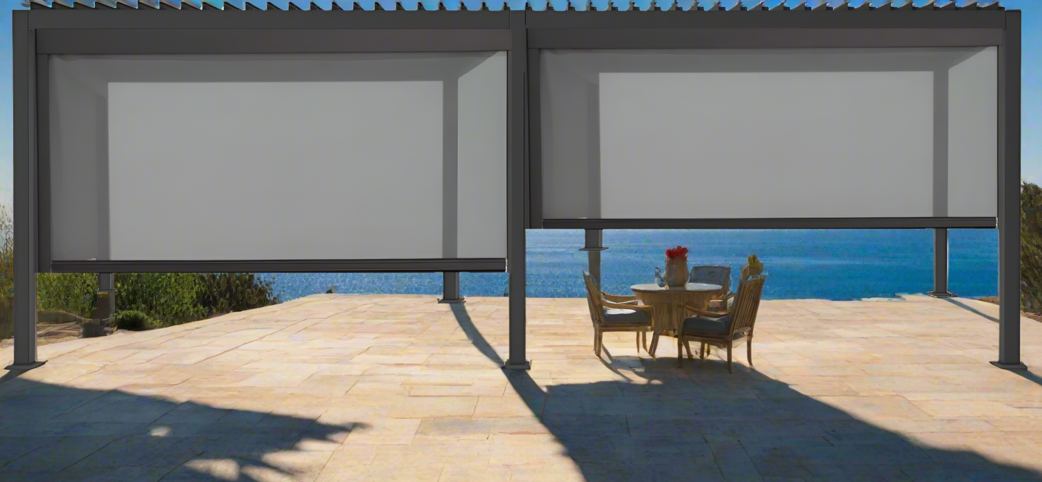 GazeboMate Combo Deal: Charcoal 3.6M x 7.2M Louvered Gazebo + Charcoal Privacy Screen