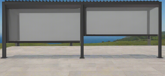 GazeboMate Combo Deal: Charcoal 3.6M x 7.2M Louvered Gazebo + Charcoal Privacy Screen