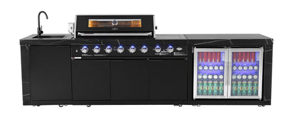 test rey 1 Rockpool Black XL 6B + Wok : Designer Outdoor Kitchen BBQ Package With Fridge, Sink, Rotisserie & BBQ Covers.