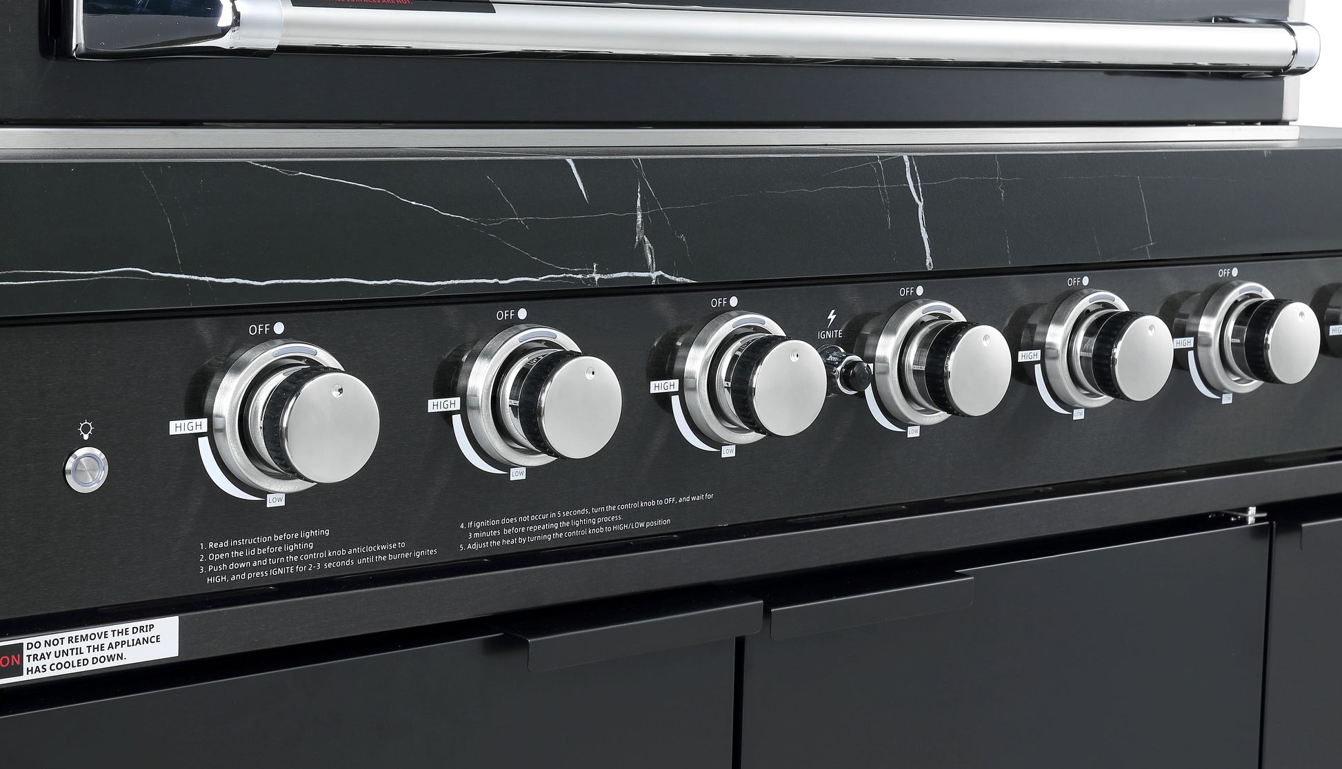 2.4M Rockpool 4B: Designer Black Outdoor BBQ Kitchen Package inc Fridge, Sink Rear Infrared