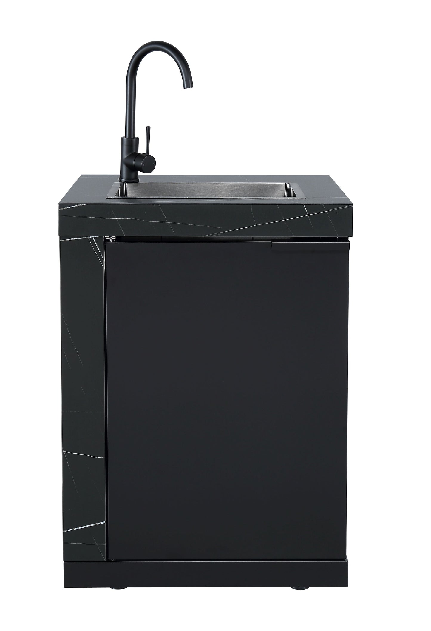 2.4M Rockpool 4B: Designer Black Outdoor BBQ Kitchen Package inc Fridge, Sink Rear Infrared