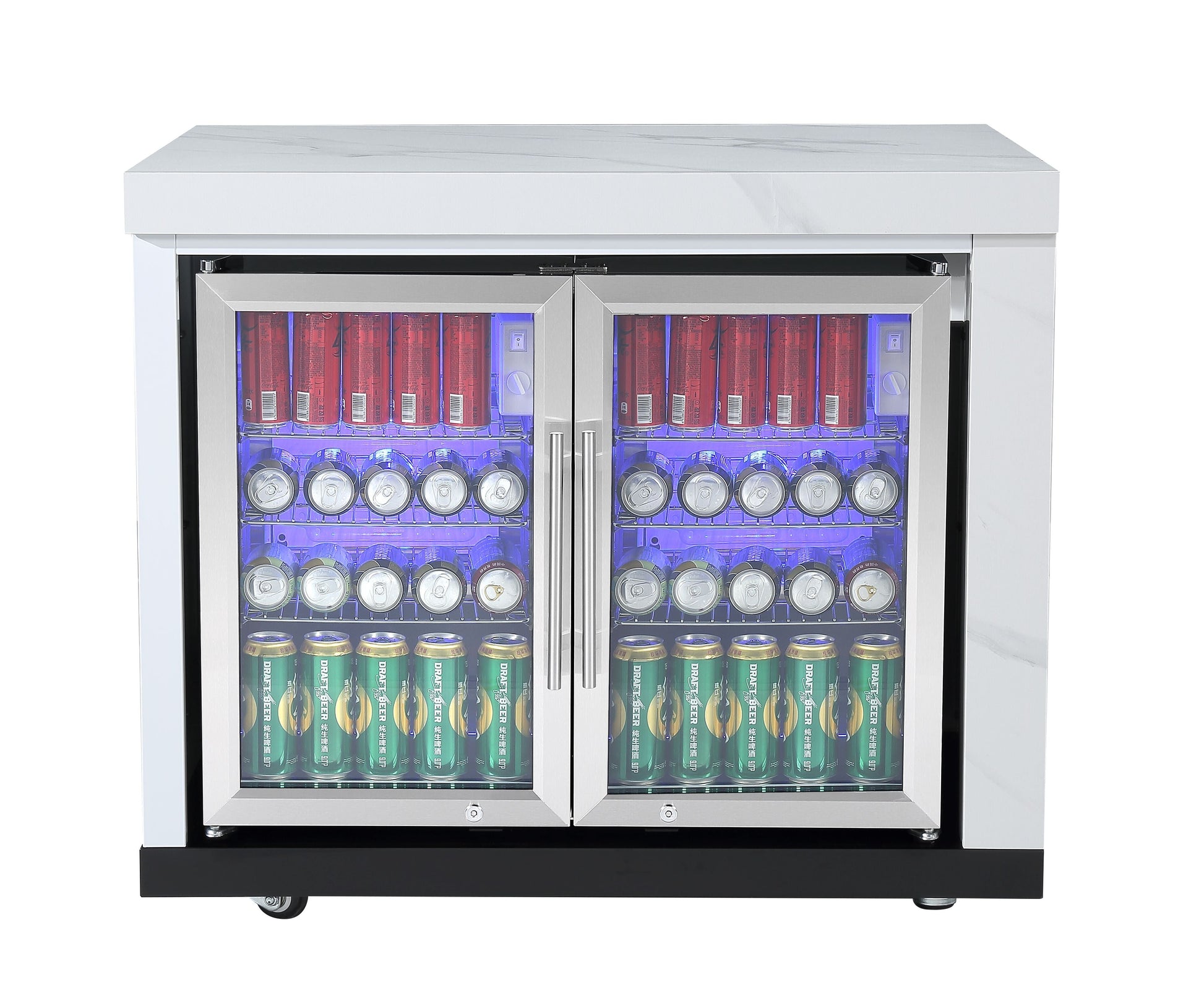 Rockpool White BBQ Kitchen Package Suit Beefeater 5 Burner 1200, Fridge And Sink Outdoor BBQ Kitchen Package