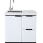 4-Burner + Wok SS Built-In BBQ Outdoor Kitchen with 208L Bar Fridge - Rockpool White