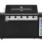 Rockpool Black BBQ Kitchen Package Suit Beefeater 5 Burner 1200, Fridge And Sink Outdoor BBQ Kitchen Package