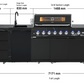 Single Fridge Module Suits Rockpool Black BBQ Kitchen Package Inc Stone Finishes, Aluminum Powder coated Cabinets, Tap, Waste, Hose, Castor Wheels