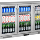 Tropical Rated Triple Glazed 3-Door Commercial Glass Bar Fridge Beer Cooler Under Counter Wine Fridge 318L