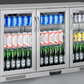 Tropical Rated Triple Glazed 3-Door Commercial Glass Bar Fridge Beer Cooler Under Counter Wine Fridge 318L