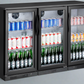 Tropical Rated Triple Glazed 318L 3-Door Commercial Wine Bar Fridge Chiller Can Cooler Mini Freezer in Black