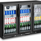 Free Metro Shipping Tropical Rated Triple Glazed 318L 3-Door Commercial Wine Bar Fridge Chiller Can Cooler Mini Freezer in Black