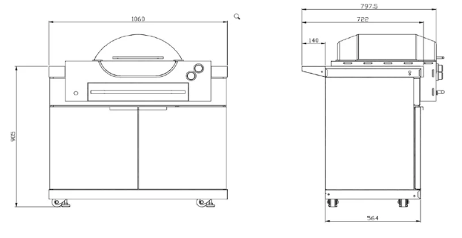 BBQ Cabinet Module Suit Weber Family Q Built In Premium Gas BBQ (Q3600) - Outdoor Kitchen (BBQ MODULE ONLY)
