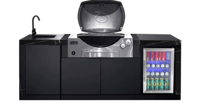BBQ Cabinet Module Suit Weber Family Q Built In Premium Gas BBQ (Q3600) - Outdoor Kitchen (BBQ MODULE ONLY)