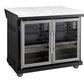 Grill King Element 4B High Grade 304 SS Outdoor BBQ Kitchen + White Stone Bench, Fridge & Sink