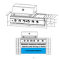 4 Burner + Wok Built In BBQ With Rear Infrared Burner | 304 Stainless Steel, Blue LED Knobs