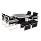 9 Piece Modern Hampton Style Dining Set White Aluminium Whether Resistant Furniture