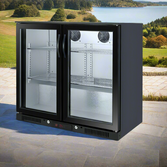 Kingsley BBQ Benchtop Fridge Module & 208L Black Stainless Steel Fridge Integration
