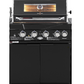Rockpool 4B: Designer Black Outdoor BBQ Kitchen Package inc 2 Door 208L Fridge + Sink/Drawer Module