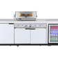 Rockpool White 4B + Wok: Designer Outdoor BBQ Kitchen Package Inc 2DR Fridge, 2DR Sink, 3 Draw Storage, Rear Infrared