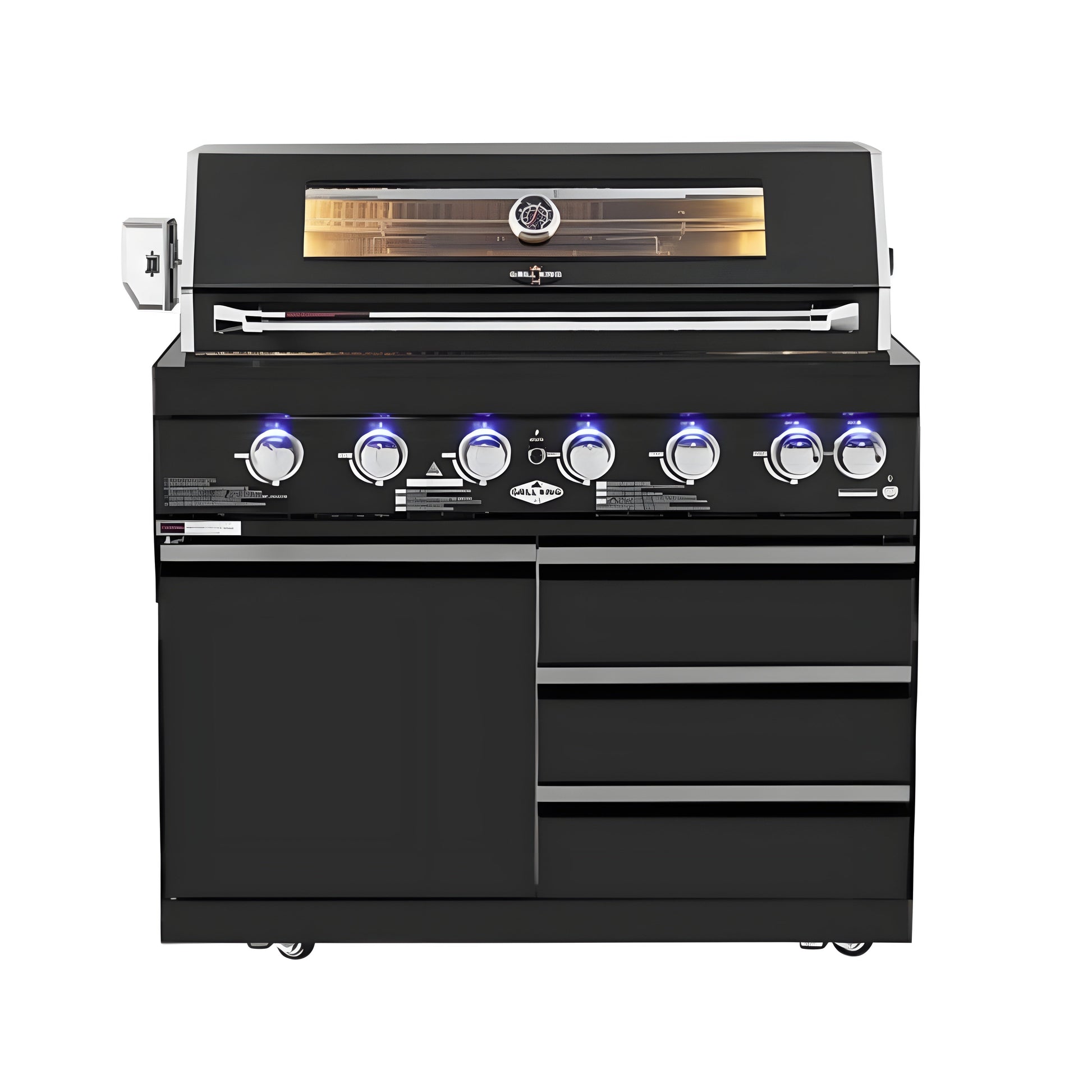 Kingsley 6 Burner Non Wok Black Stainless Steel BBQ Module (BBQ Only Fridge Sink Sold Seperate)