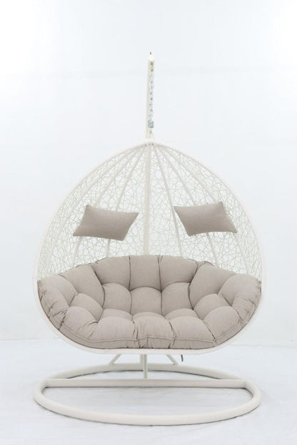 test rey 1 WHITE DOUBLE SEATER HANGING EGG CHAIR