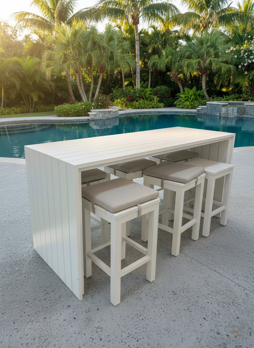 Niagra 7-Piece Outdoor Bar Set Aluminium WHITE