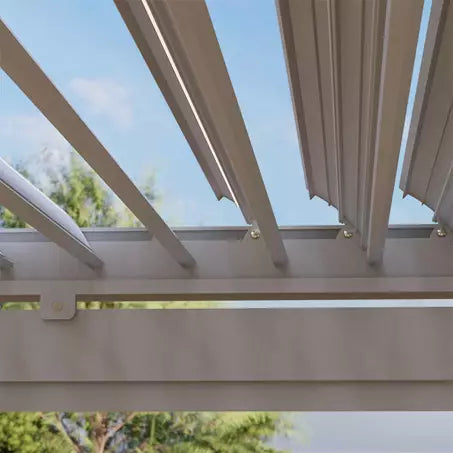GazeboMate Combo Deal: White 3.6M x 7.2M Louvered Gazebo + White Privacy Screen