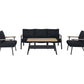 Zurich 4-Piece Aluminium Outdoor Lounge Setting — Black