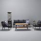 Zurich 4-Piece Aluminium Outdoor Lounge Setting — Black
