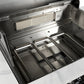 Grill King Element 4B High Grade 304 SS Outdoor BBQ Kitchen + White Stone Bench, Fridge & Sink